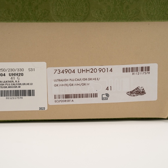 size 41eu 11 us Gucci Run Sneaker White Pink Turquoise Leather GG - Picture 13 of 13